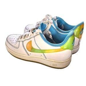 Nike Air Force 1 LE Low Shoes Size 5.5 Youth 334212-111 Pro Cyan Citron Children